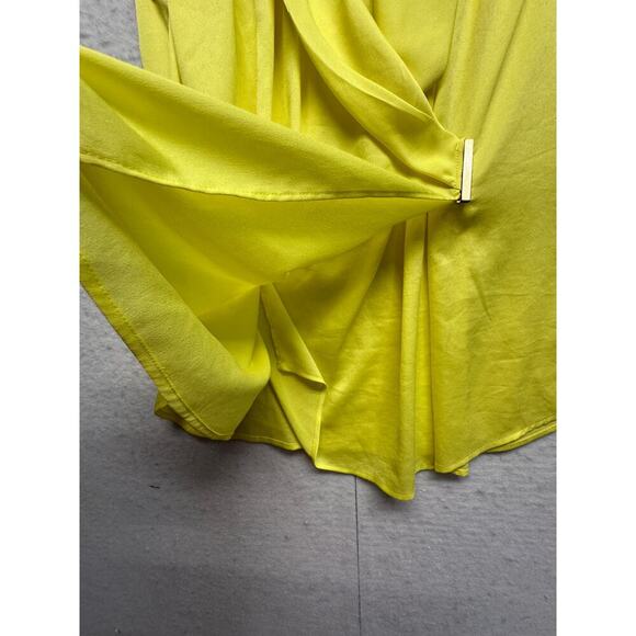 Ann Taylor Women Faux Wrap Tank Top Size 16 Butter Yellow Career - Picture 7 of 10